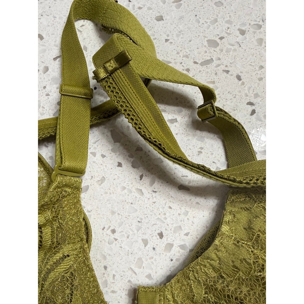 Simone Perele Olive Green Floral Lace Underwire Bra and Brief Lingerie Set READ! - Picture 7 of 12